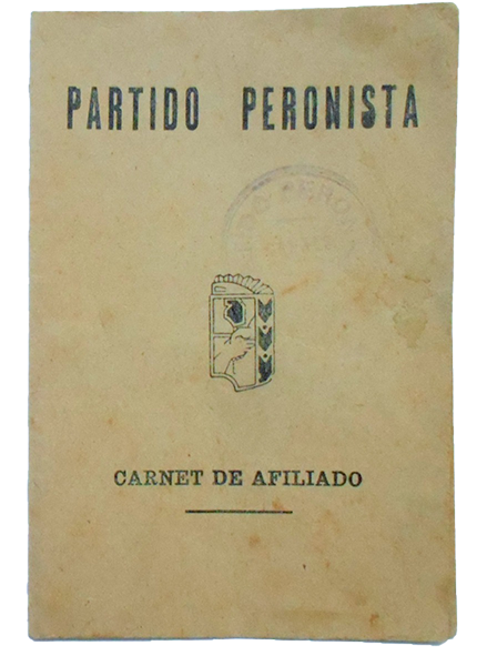 Carnet de afiliado del partido Justicialista